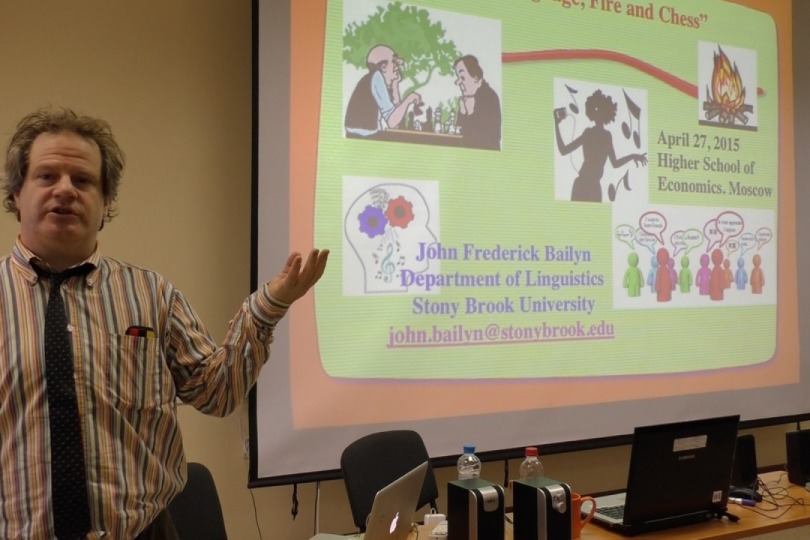 On April 27 John F. Bailyn, Professor at the Department of Linguistics, State University of New York spoke on ‘Language, Fire, Music and Chess: Thoughts on the Evolution and Acquisition of Cognitive Systems’.