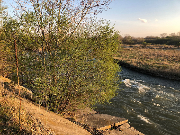Вид на реку Большой Зеленчук с дамбы